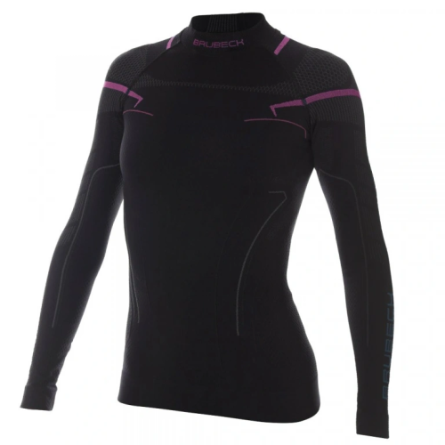 Футболка Brubeck Thermo Nilit Heat черный/розовый женская в Краснодаре