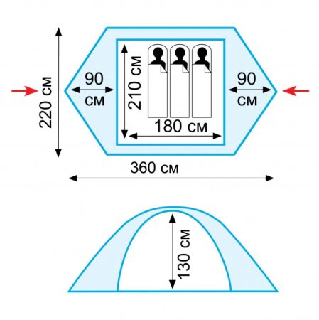 Палатка Tramp Nishe 3 зеленый