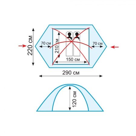 Палатка Tramp Peak 2 V2 зеленый