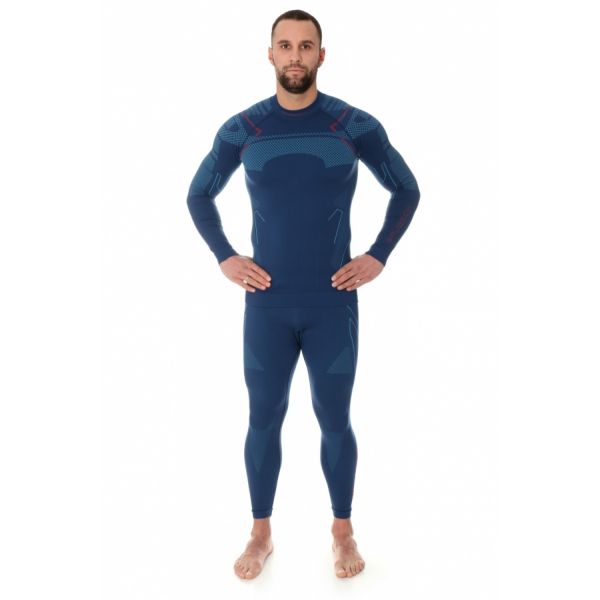 Футболка Brubeck Thermo Nilit Heat черный/голубой мужская в Краснодаре